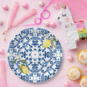 Italienischer Stil, mediterran, majolica, lemon, Pappteller (Party)