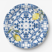 Italienischer Stil, mediterran, majolica, lemon, Pappteller (Vorderseite)