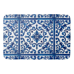italienischer Stil, mediterran, mosaik, blau, Badematte