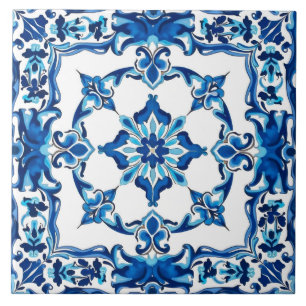 italienischer Stil, mediterran, mosaik, blau, Fliese
