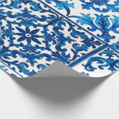 italienischer Stil, mediterran, mosaik, blau, Geschenkpapier (Ecke)