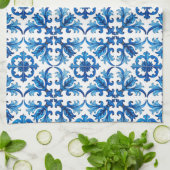 italienischer Stil, mediterran, mosaik, blau, Geschirrtuch (Gefaltet)