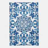 italienischer Stil, mediterran, mosaik, blau, Geschirrtuch (Vertikal)