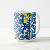 italienischer Stil, mediterran, mosaik, blau, Kaffeetasse (VorderseiteRechts)