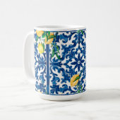 italienischer Stil, mediterran, mosaik, blau, Kaffeetasse (Vorderseite Links)