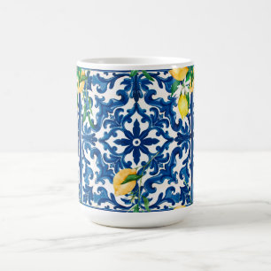 italienischer Stil, mediterran, mosaik, blau, Kaffeetasse