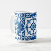 italienischer Stil, mediterran, mosaik, blau, Kaffeetasse (Vorderseite Links)