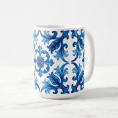 italienischer Stil, mediterran, mosaik, blau, Kaffeetasse (VorderseiteRechts)