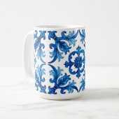 italienischer Stil, mediterran, mosaik, blau, Kaffeetasse (Vorderseite Links)