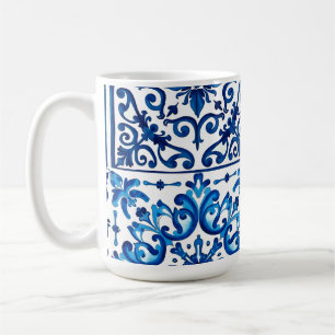 italienischer Stil, mediterran, mosaik, blau, Kaffeetasse