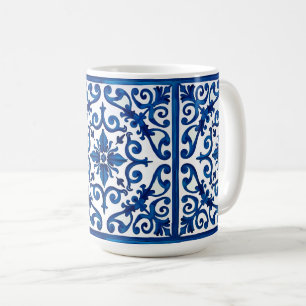 italienischer Stil, mediterran, mosaik, blau, Kaffeetasse