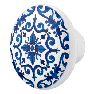 italienischer Stil, mediterran, mosaik, blau, Keramikknauf