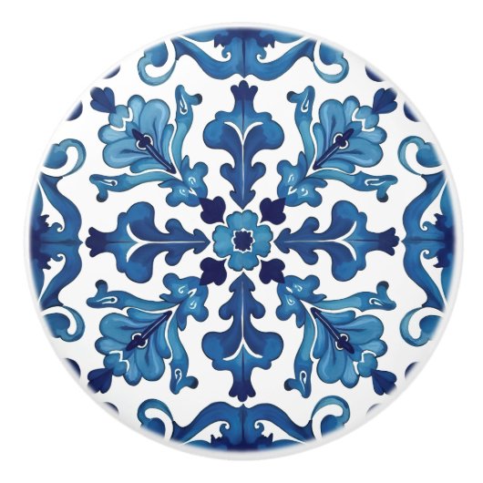 italienischer Stil, mediterran, mosaik, blau, Keramikknauf (Vorderseite)