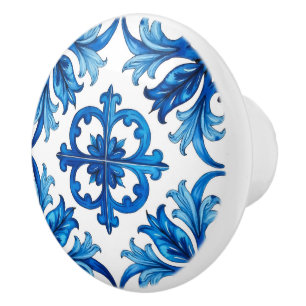 italienischer Stil, mediterran, mosaik, blau, Keramikknauf