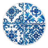 italienischer Stil, mediterran, mosaik, blau, Keramikknauf (Vorderseite)