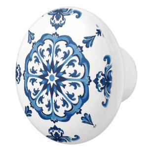 italienischer Stil, mediterran, mosaik, blau, Keramikknauf