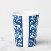 italienischer Stil, mediterran, mosaik, blau, Pappbecher (Rechts)