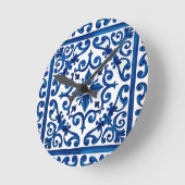italienischer Stil, mediterran, mosaik, blau, Runde Wanduhr (Winkel)