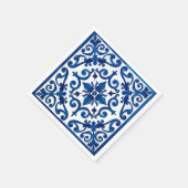 italienischer Stil, mediterran, mosaik, blau, Serviette (Ecke)