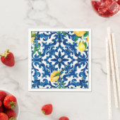 italienischer Stil, mediterran, mosaik, blau, Serviette (Beispiel)