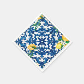 italienischer Stil, mediterran, mosaik, blau, Serviette (Ecke)
