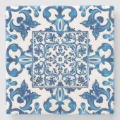 italienischer Stil, mediterran, mosaik, blau, Steinuntersetzer (Vorderseite)