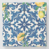 italienischer Stil, mediterran, mosaik, blau, Steinuntersetzer (Vorderseite)