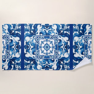 italienischer Stil, mediterran, mosaik, blau, Strandtuch
