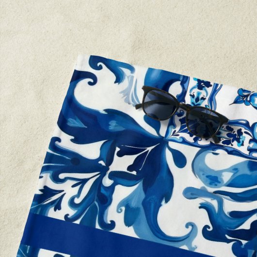 italienischer Stil, mediterran, mosaik, blau, Strandtuch (Beispiel)