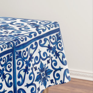 italienischer Stil, mediterran, mosaik, blau, Tischdecke