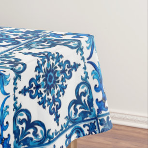 italienischer Stil, mediterran, mosaik, blau, Tischdecke