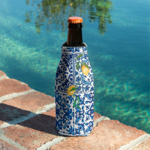 italienischer Stil, mediterran, mosaik, blau, Zitr Flaschenkühler