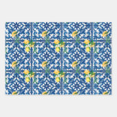 italienischer Stil, mediterran, mosaik, blau, Zitr Geschenkpapier Set (Vorderseite)