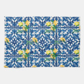 italienischer Stil, mediterran, mosaik, blau, Zitr Geschirrtuch (Horizontal)