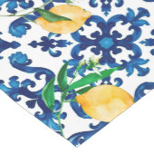 italienischer Stil, mediterran, mosaik, blau, Zitr Mittelgroßer Tischläufer (Ecke)