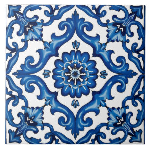 Italienischer Stil, Mittelmeer, Mosaik, blau, Fliese