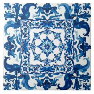Italienischer Stil, Mittelmeer, Mosaik, blau, Fliese