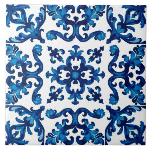 Italienischer Stil, Mittelmeer, Mosaik, blau, Fliese
