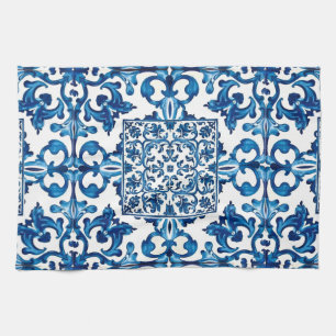 Italienischer Stil,Mittelmeer,Mosaik,blau, Geschirrtuch