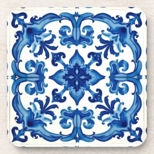 Italienischer Stil,Mittelmeer,Mosaik,blau, Getränkeuntersetzer