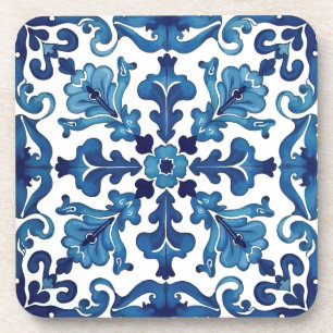 Italienischer Stil, Mittelmeer, Mosaik, blau, Getränkeuntersetzer