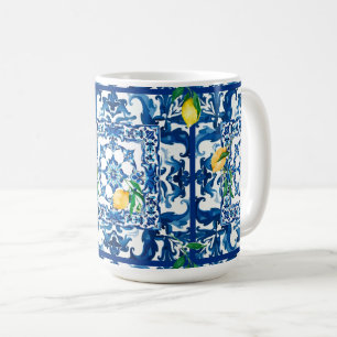 Italienischer Stil, Mittelmeer, Mosaik, blau, Kaffeetasse