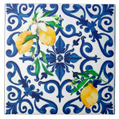 italienischer Stil, Mosaik, Blau, Zitrone, Fliese (Vorderseite)