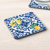 italienischer Stil, Mosaik, Blau, Zitrone, Getränkeuntersetzer (Linke Seite)