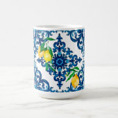 italienischer Stil, Mosaik, Blau, Zitrone, Kaffeetasse (Mittel)
