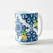 italienischer Stil, Mosaik, Blau, Zitrone, Kaffeetasse (VorderseiteRechts)
