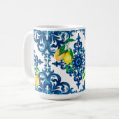 italienischer Stil, Mosaik, Blau, Zitrone, Kaffeetasse (Vorderseite Links)