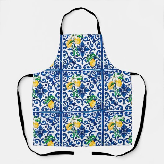 italienischer Stil, Mosaik, Blau, Zitrone, Schürze (Vorderseite)