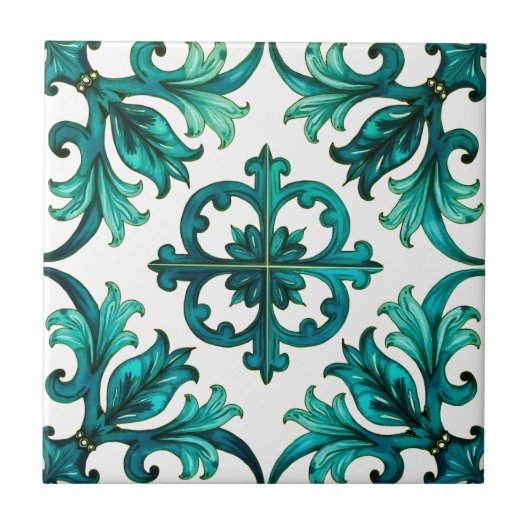 Italienischer Stil, Mosaik, grün Fliese (Vorderseite)