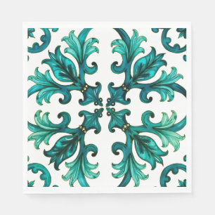 Italienischer Stil, Mosaik, grün Serviette